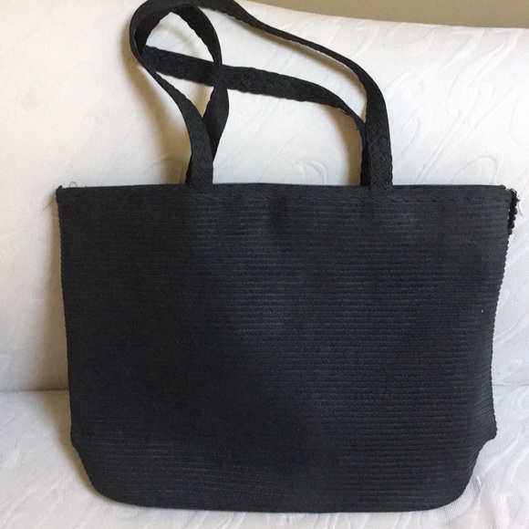 Coldwater Creek Handbags - Coldwater Creek Black Woven Handbag/Travel Bag